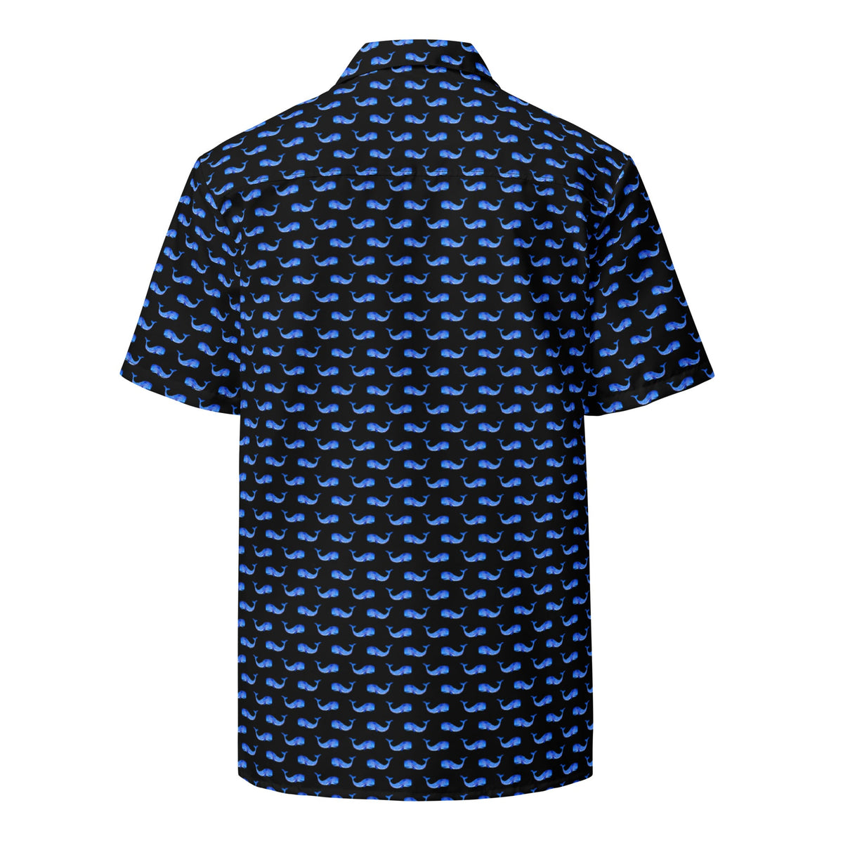 Chemise hawaïenne oversize à manches courtes, motif baleines