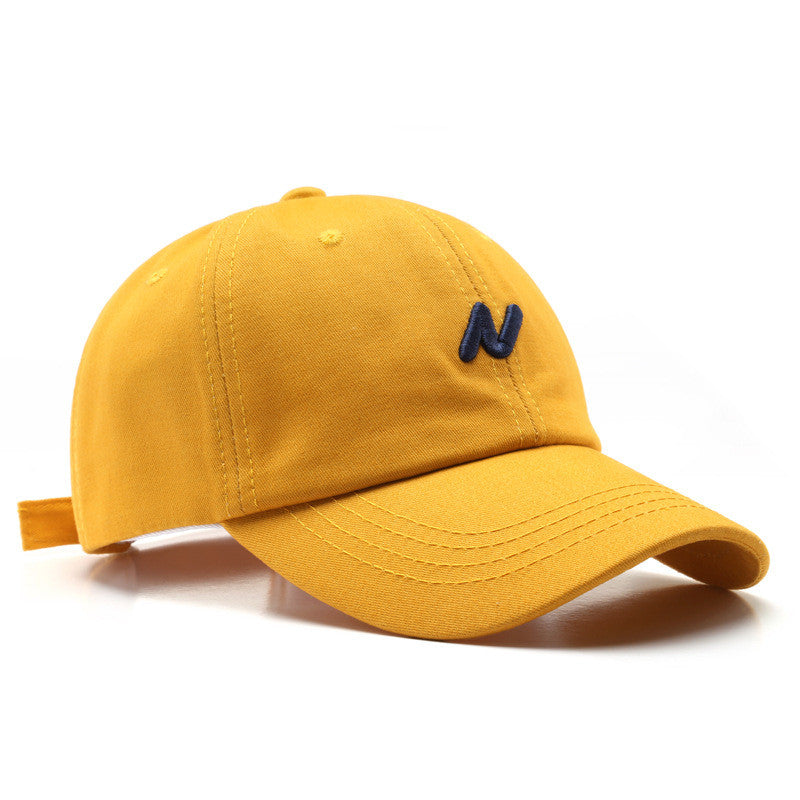 Korean Soft Top Duck Tongue Hat with Embroidered Letters