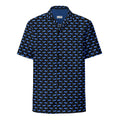 Chemise hawaïenne oversize à manches courtes, motif baleines