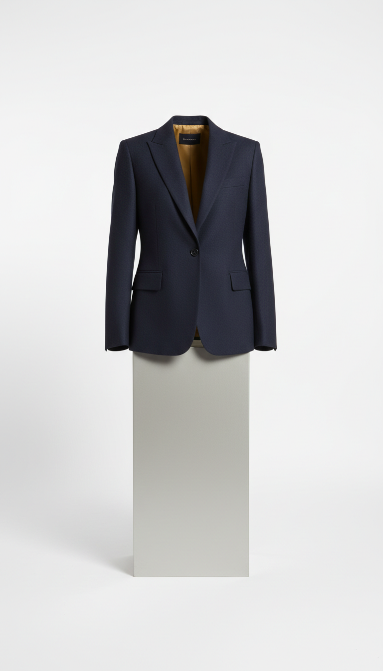Blazer femme laine italienne bleu marine