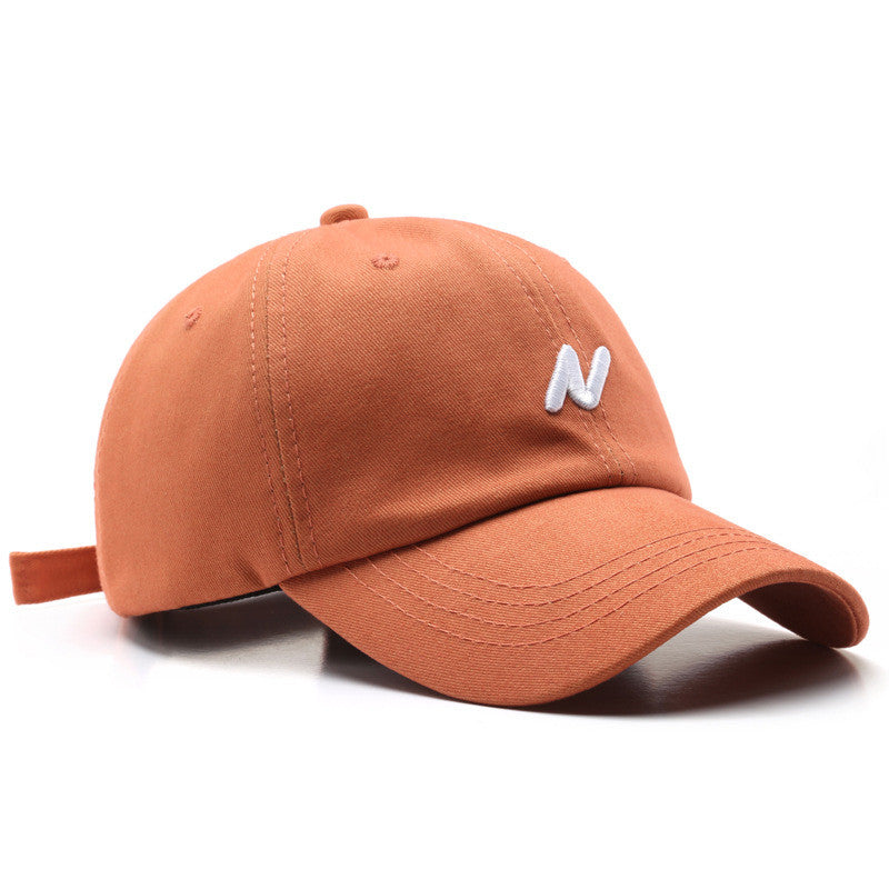 Korean Soft Top Duck Tongue Hat with Embroidered Letters