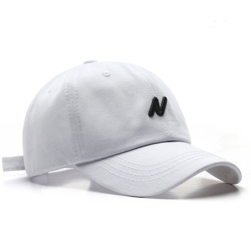 Korean Soft Top Duck Tongue Hat with Embroidered Letters